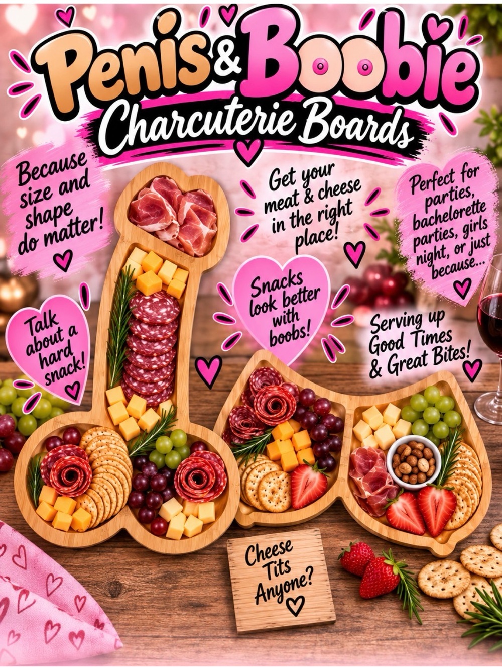 Penis & Boobie Charcuterie Boards - Talk About A Hard Snack! 🍆